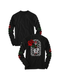 MADDTHELIN: ROSE LONG SLEEVE (BLACK) T-SHIRT