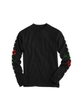 MADDTHELIN: ROSE LONG SLEEVE (BLACK) T-SHIRT