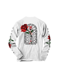 MADDTHELIN: ROSE LONG SLEEVE (WHITE) T-SHIRT